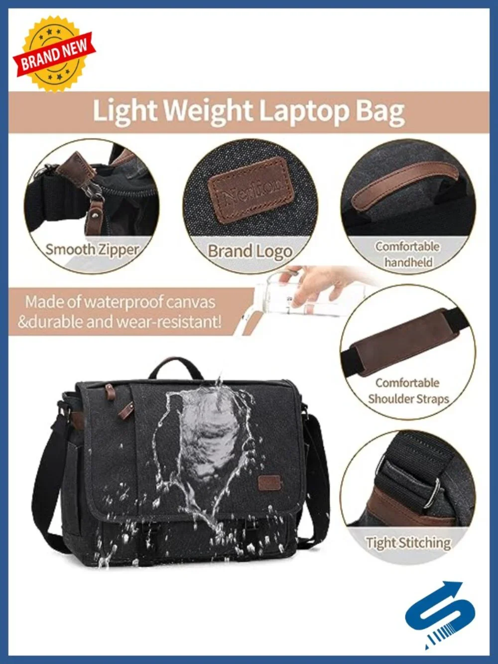 Canvas Messenger Bag 17-17.3
